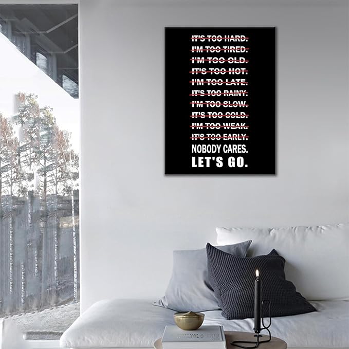 Motivational Wall Art Office Decor for Men Inspirational Picture Quotes Canvas Poster Inspiring Painting Print Artwork for Home Living Room Gym Classroom Stretched and Framed [18''Wx24''H]