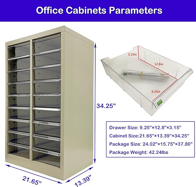 INTSUPERMAI Office Drawer Storage Cabinets Office Cabinet Storage Organizer Document Cabinets File Cabinet 18 Drawers Metal Document