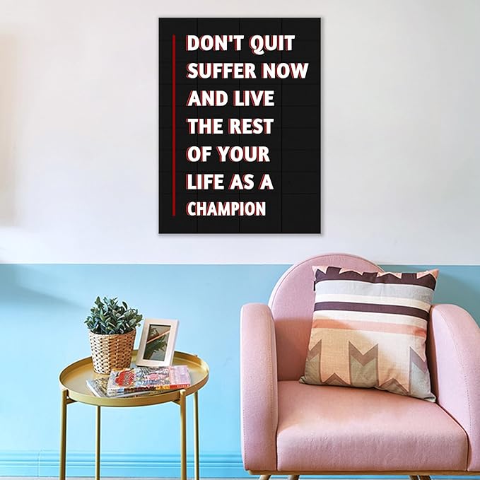 Motivational Canvas Wall Art Home Decor Inspirational Champion Entrepreneur Quotes Poster Positive Picture Print Artwork for Bedroom Workplace Wall Decoration Stretched and Framed [18''Hx24''W]