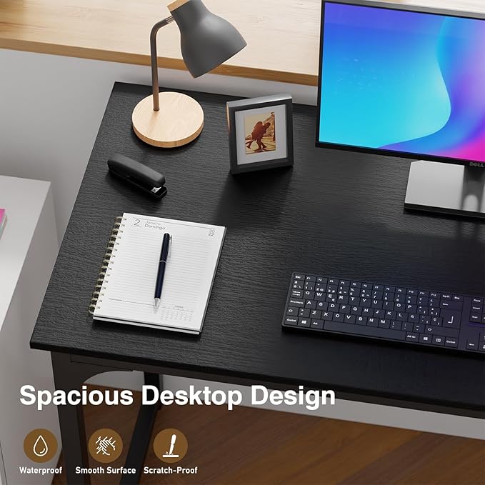 FDW 39 inches Computer Desk, Modern Simple Style Desk for Home Office, Study Student Writing Desk,Black