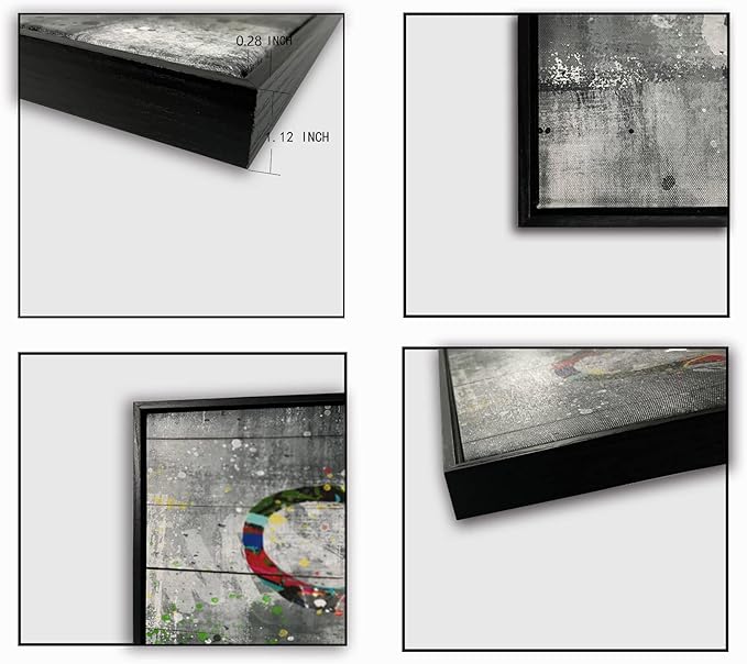 Banksy Wall-Art for Office - Framed Wall Art for Living Room - Large Abstract Wall Decor Ready to Hang Size 30"x 30"