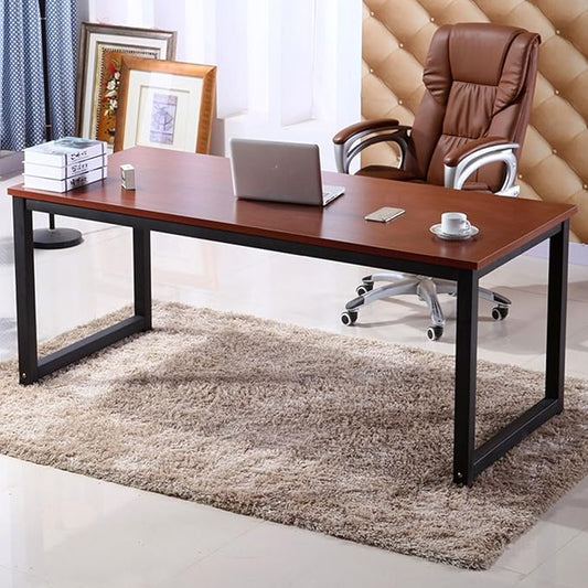 Modern Simple Computer Desk Gaming Writing Work from Home Study Desk Large Legroom,Sturdy Metal Frame,Home Office Desk for Bedroom,for Writing,Executive,Study,Work(C2,39.5"L x 19.7"W(100x50cm))