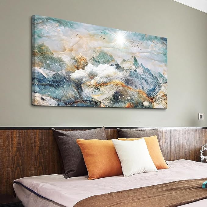 DZRWUBHS Large Size Abstract Canvas Wall Art For Living Room Decorations For Bedroom Office Wall Decor Abstract Mountain Wall Painting Framed Pictures Artwork Farmhouse Home Decor Art 30"X60"