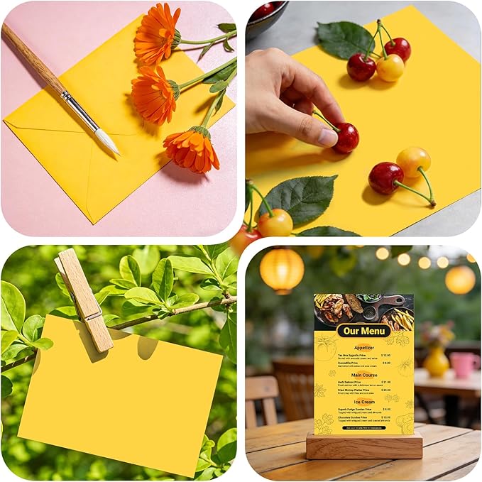 Yellow Cardstock 8.5 x 11, 40 Sheets Yellow Paper, Card Stock for Printer, Solar Yellow Cardstock Paper for Invitations, Art, Drawing, Menus, DIY Cards, Tags, Crafts Certificates, School, Office