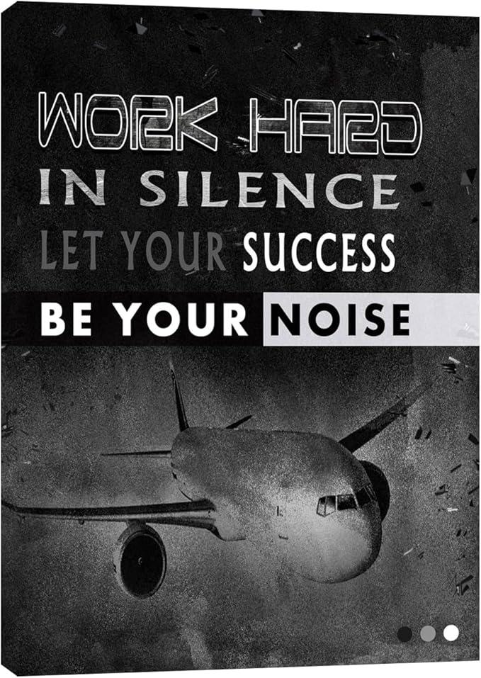 Inspiration Wall Art Black Office Motivational Canvas Wall Decor Success Posters Prints Entrepreneur Quote Wall Picture Paintings Artwork Home Bedroom Framed Ready to Hang 12"x16"