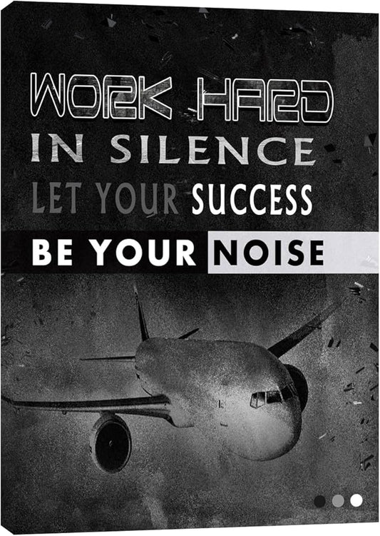 Inspiration Wall Art Black Office Motivational Canvas Wall Decor Success Posters Prints Entrepreneur Quote Wall Picture Paintings Artwork Home Bedroom Framed Ready to Hang 12"x16"