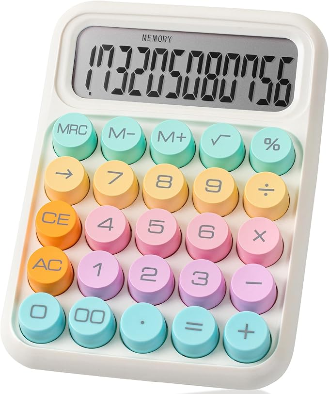 Mr. Pen- Mechanical Switch Calculator, 12Digits, Large LCD Display, Colorful Calculator Big Buttons