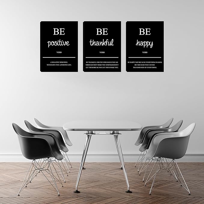 Azrosap Motivational Canvas Wall Art 3 Piece Positive Print Pictures Canvas Art for Home Office Wall Decor Poster Artwork Painting Home Decorations for Living Room Bedroom Gym (36”Wx16”H)