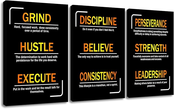 Motivational Entrepreneur Quotes Picture Painting Inspirational Canvas Wall Art Positive Affirmations Framed Print Poster for Office Living Room Bedroom Gym Wall Decor Ready to Hang [48''Hx24''W]