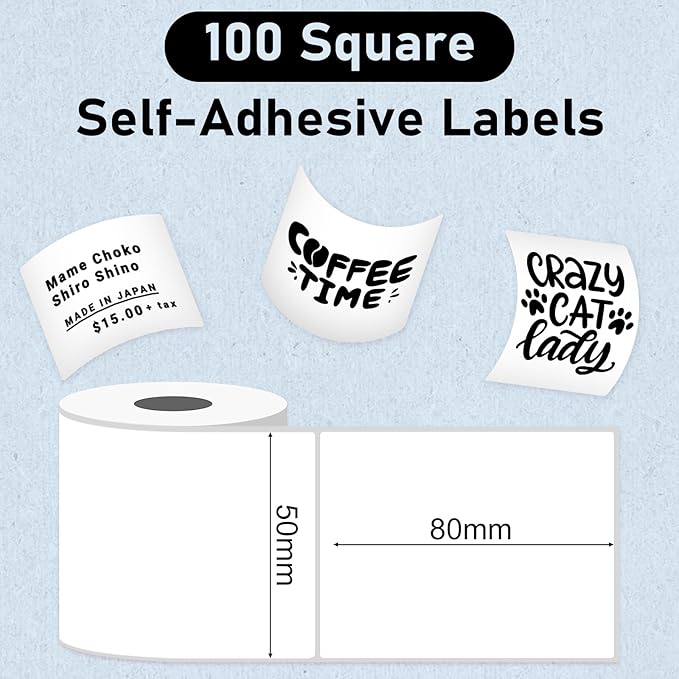 Label Maker Machine with Tapes, M110 Labels 1.96'' x 3.14'' (50x80mm), 100 Labels/Roll, for Address/Mailing/Barcode/Business/Office