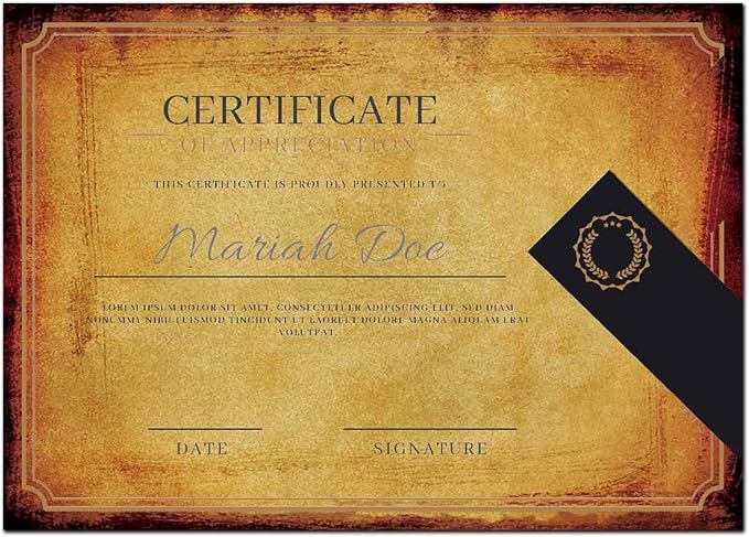 50 DUGUTUL Old Looking Vintage Design Stationery Paper, 8.5 x 11 in, Double Sided, Textured, Printer Friendly for Invitation, Letter, Resume, Award, Diploma, Art, Craft, Certificate (B)