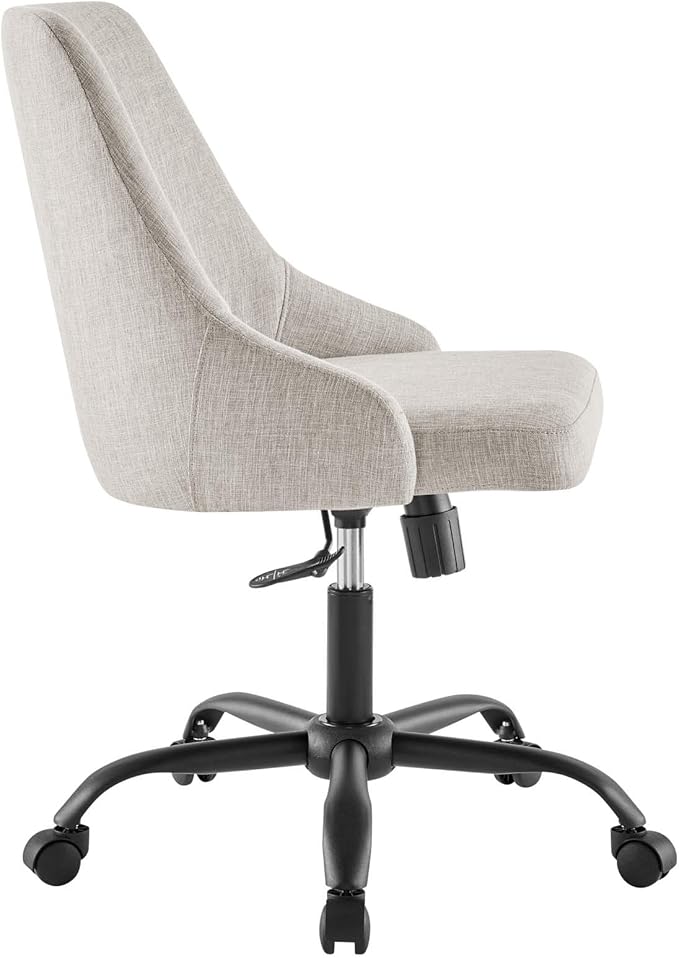 Modway EEI-4371-BLK-BEI Designate Swivel Upholstered Office Chair, Black Beige