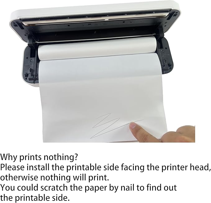 8 rolls (about 200 pages), thermal printer paper 8.5 x 11, letter, rolled, 3 proofing, not quick dry for pen, BPA free. For IOOIOO, Peripage, Munbyn, Jadens, Hprt, Phomemo…(lasting 10-15 years)