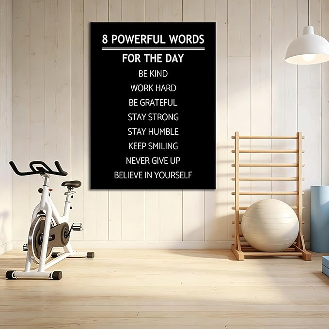 Large Inspirational Canvas Wall Art for Office Gym Motivational Poster Wall Decor Quotes Positive Theme Picture for Home Living Room School Workplace Stretched and Framed [30''Wx 40''H]