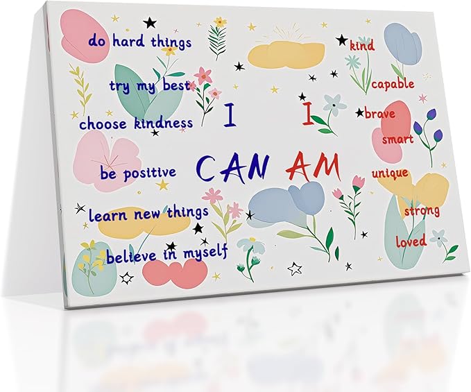Inspirational Poster Painting Artwork for Home Motivational Wall Decor Quotes Printed on Canvas Positive Theme for Living Room Workplace School Wall Decoration Stretched and Framed [24''Wx36''H]