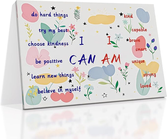 Inspirational Poster Painting Artwork for Home Motivational Wall Decor Quotes Printed on Canvas Positive Theme for Living Room Workplace School Wall Decoration Stretched and Framed [24''Wx36''H]