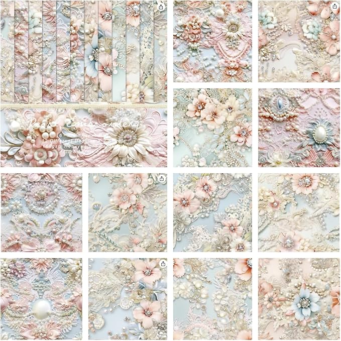 Premium 6x6 Inch Single-Sided Scrapbook Paper Pad - Perfect for Crafting, Decorative Projects and Card Making - 24 Sheets & 12 Elegant Patterns