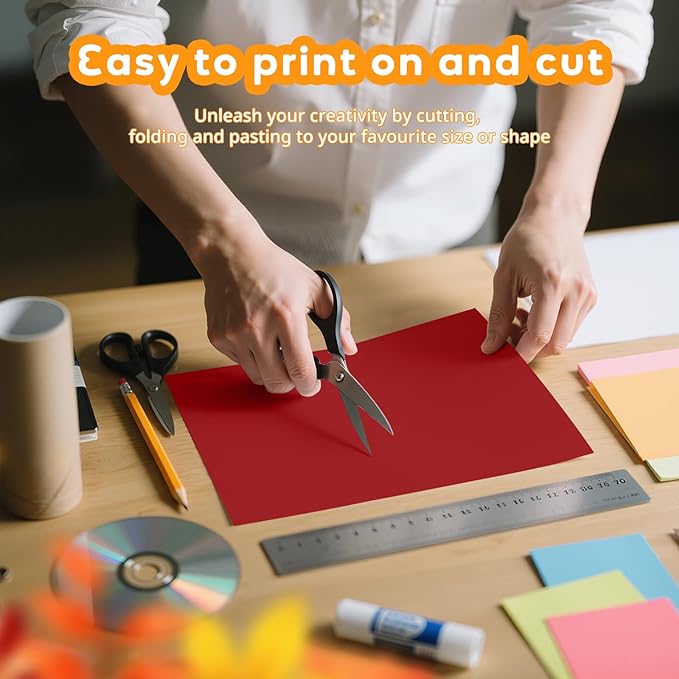 Red Cardstock 8.5" x 11 ", Cardstock Paper, 40 Sheets Red Card Stock, Heavy Card Stock for Invitations, Art, Drawing, Menu, DIY Card, Tags, Crafts Certificates, School, Office Printing