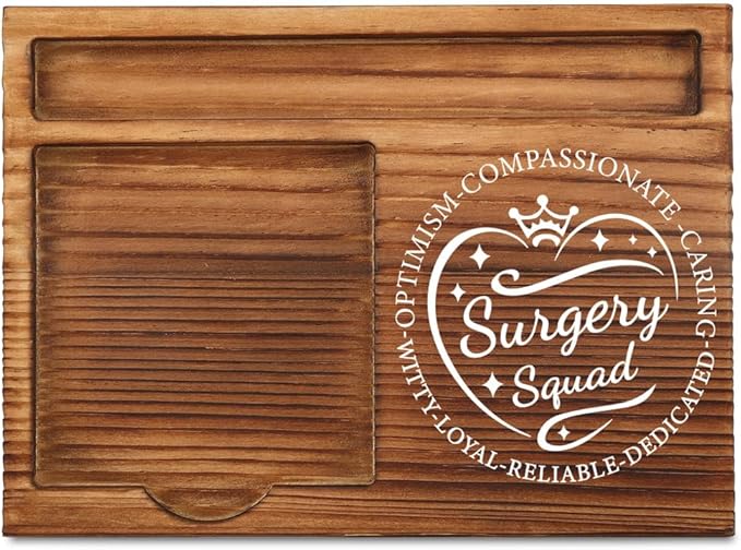 THRXOBN Desk Organizer for Surgical Teams & Healthcare Professionals - Natural Wood with Slots for Notes, Pens, and Small Office Supplies – Elegant & Practical Workspace Solution,WSH15