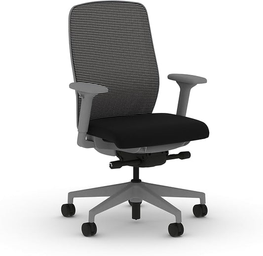 HON Nucleus Task Chair, Advanced Synchro-Tilt Control, Office Chair with Lumbar Support, Height and Width Adjustable Arms, Titanium Frame, Black