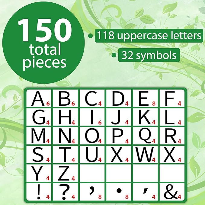 150 PCS Large 7" Bulletin Board Letters Set, Spring Green Classroom Alphabet Cutout Letter for Bulletin Board Display Home School, A Great Helper to Inspire Students' Learning Interest
