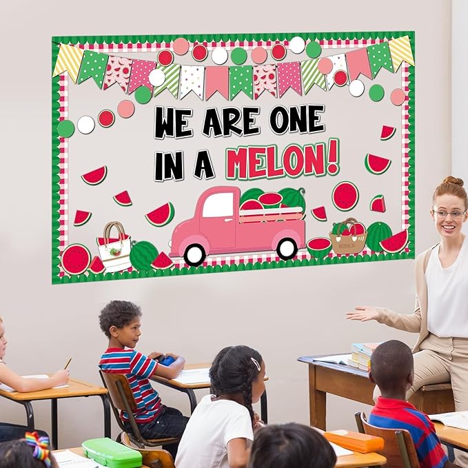 Summer Watermelon Bulletin Board Set Watermelon Truck Classroom Decorations Back to School One in a Melon Bulletin Board Decor Summer Watermelon Cutouts for Shcool Nursery Decor