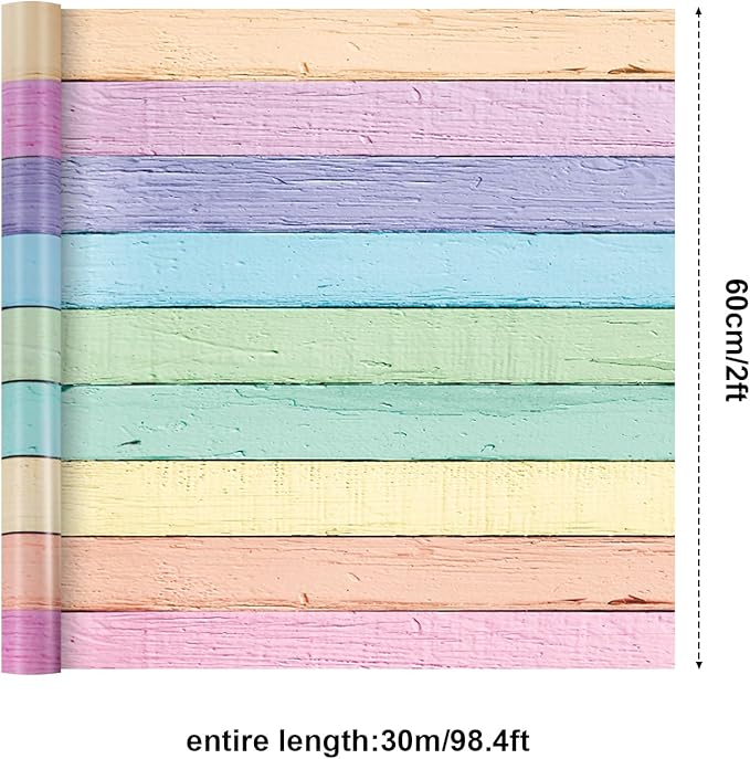 Tenceur Bulletin Board Paper 24 Inch x 100ft Fade Resistant Paper Roll for Classroom Decor (Macaron)