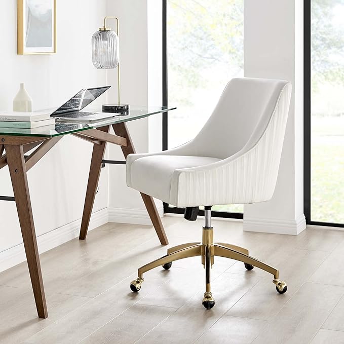 Modway EEI-5080-WHI Discern Performance Velvet Office Chair, White