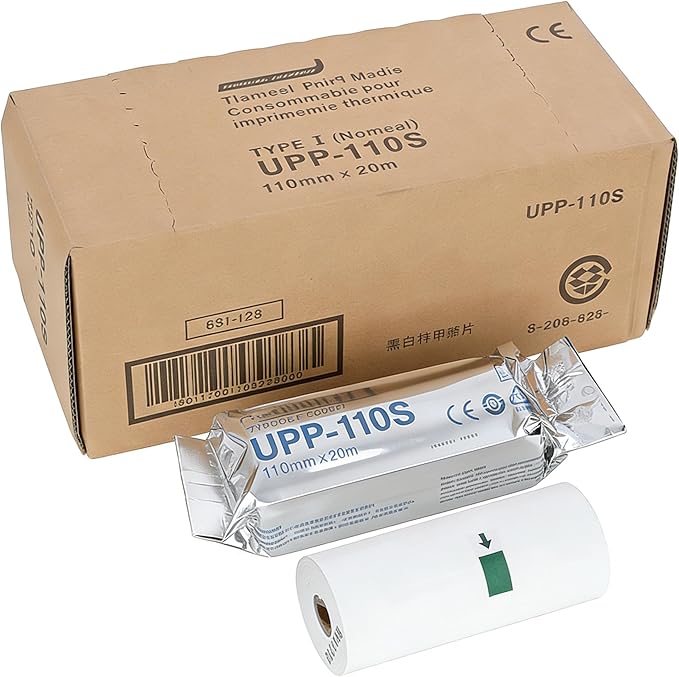 UPP-110S Type I Black and White Video Thermal Ultrasound Paper Film/Media 10 rolls,Replacement for Sony Upp-110s,110 mm x 20m