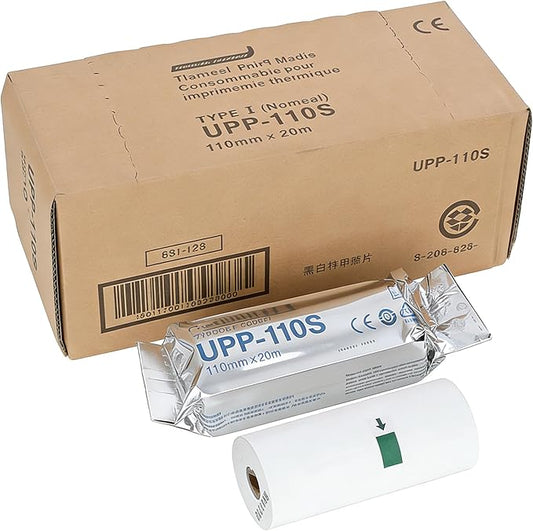 UPP-110S Type I Black and White Video Thermal Ultrasound Paper Film/Media 10 rolls,Replacement for Sony Upp-110s,110 mm x 20m