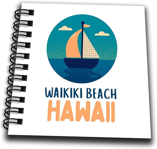 Mini Notepad 4 x 4 inch - Waikiki Beach Hawaii Travel Prints Remembrance Gift 3dRose - Rosette - Hawaii Beach