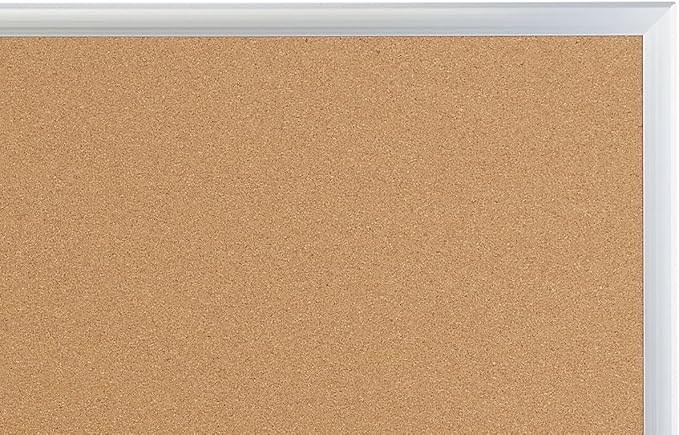 Staples Cork Bulletin Board with Aluminum Frame, 3 x 2 ft Vertical or Horizontal Mount Self Healing Bulletin Board for Home Office and Classroom