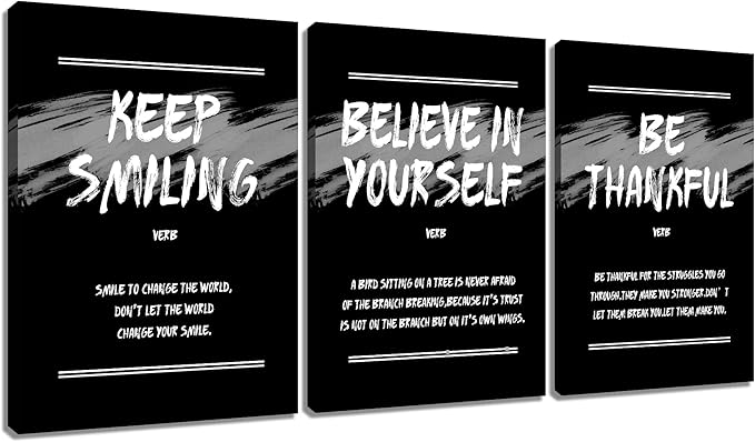Motivational Poster Print Canvas Wall Art Home Decor Inspirational Entrepreneur Quotes Positive Theme Picture Painting Artwork for Living Room Gym School Office Stretched and Framed [60''Wx28''H]