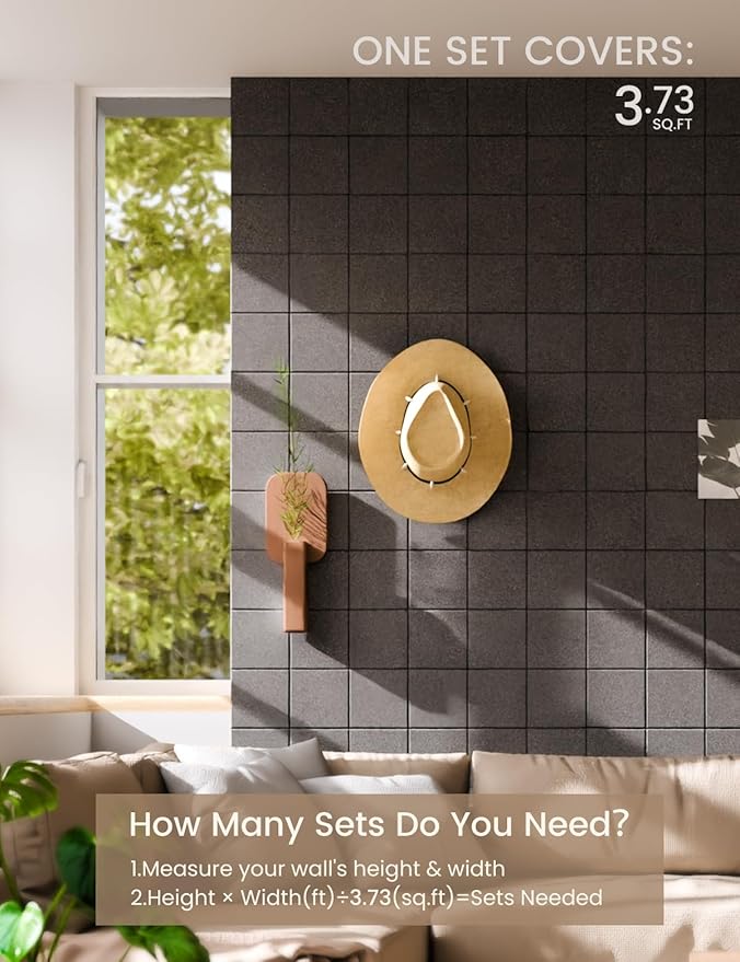 Fluxynara Felt Bulletin Board Tiles -28"x18" Cork Board Alternative for Office Decor, Push Pin Board Wall Organizer 6-Pack-Charcoal Gray