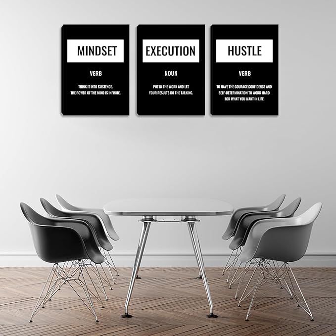 Motivational Positive Poster Canvas Wall Art Inspirational Large Office Quotes Wall Decor Print Painting Pictures Framed Artwork Decoration for Home Office Bedroom Living Room (72" Wx36 H)