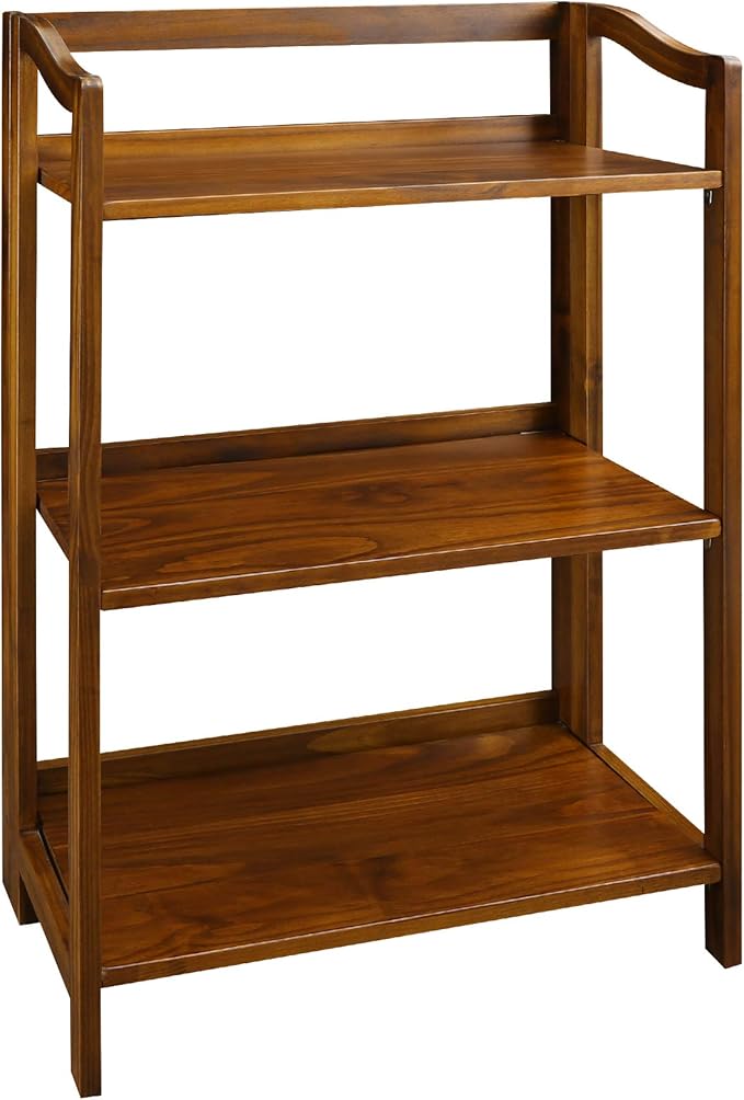 Casual Home Stratford 3-Shelf Folding Bookcase-Warm Brown