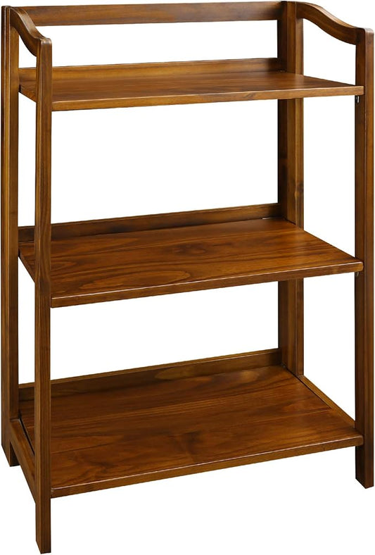 Casual Home Stratford 3-Shelf Folding Bookcase-Warm Brown