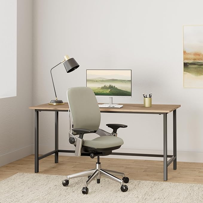 Steelcase Leap Office Chair - Ergonomic Work Chair with Wheels for Carpet Flooring - Supports Unique Body Shape - with Natural Glide System & Liveback Technology - Blue Nickel