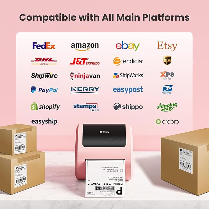 Shipping Label Printer 4x6 - Thermal Label Printer for Small Business, Shipping Packages, Home, Office, Compatible with USPS, Shopify, Amazon, Tiktok