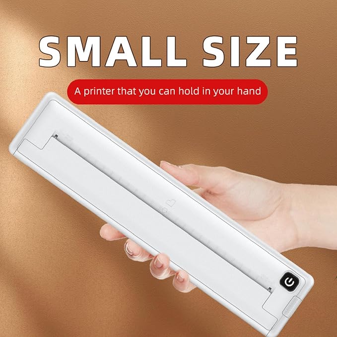 ANGGREK Portable Printer, Inkless Printing, Multiple Sizes, Connection, Clear Printing, Lightweight and Versatile, for Home School Travel Office, with APP for Applicable