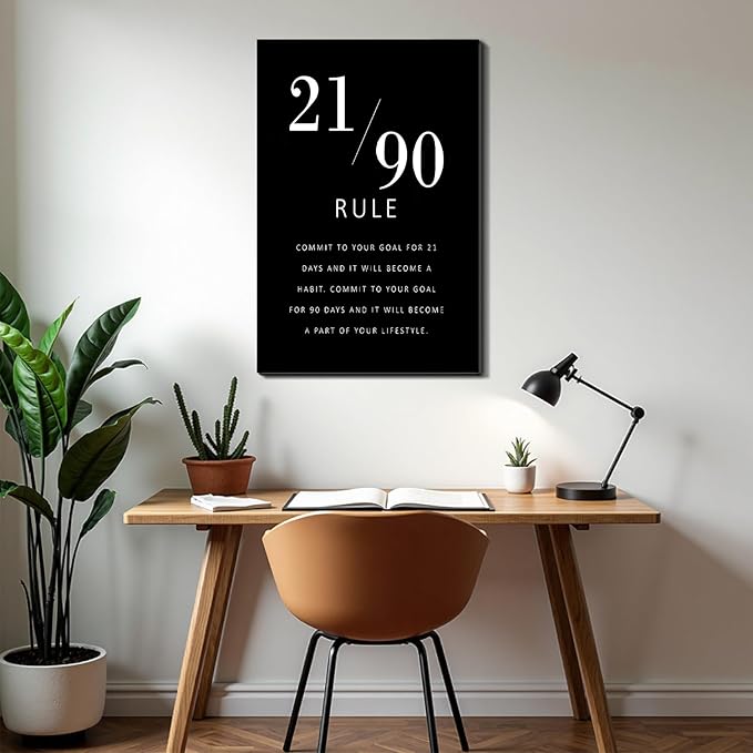 Vintage Style Motivational Framed Canvas Wall Art Quote Prints Wall Decor for Gym Office Man Cave Bedroom Living Room Dorm Made in USA