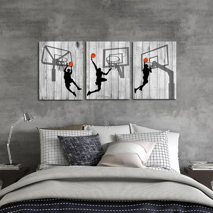 DZRWUBHS Large Canvas Wall Art For Living Room, Boy Bedroom, Office - Black And White Wall Pictures, Prints - Artwork - Modern Home Decorations - 3 Piece