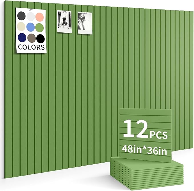 Large Bulletin Board 48"x36" Cork Boards for Walls, 12 Pack Felt Wall Panels Photo Board, Cork Board for Office Home Pin Board