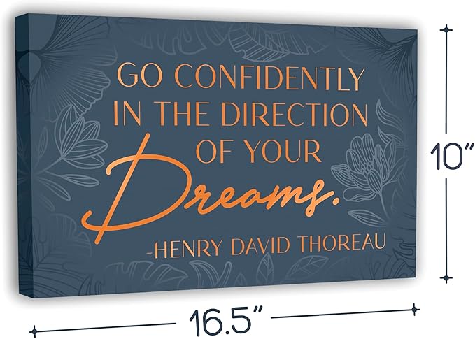 Inspirational Wall Art Canvas for Bedroom, Office, Living Room - Framed Canvas - 10 x 16.5 Inch Motivational Print