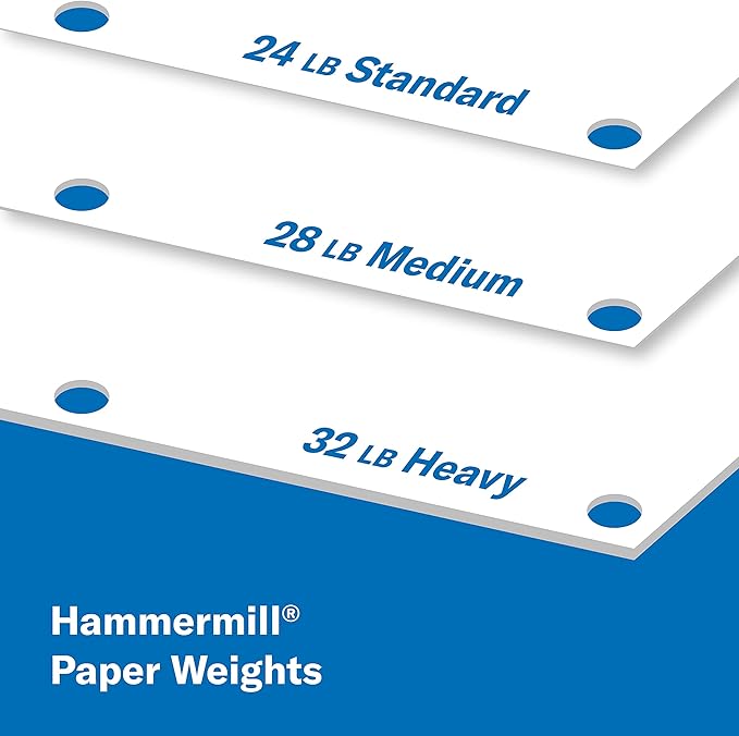 Hammermill Printer Paper, Premium Color 28 lb Copy Paper, 3 Hole - 100 Bright, Made in the USA, 102500R - 1 Ream (500 Sheets)