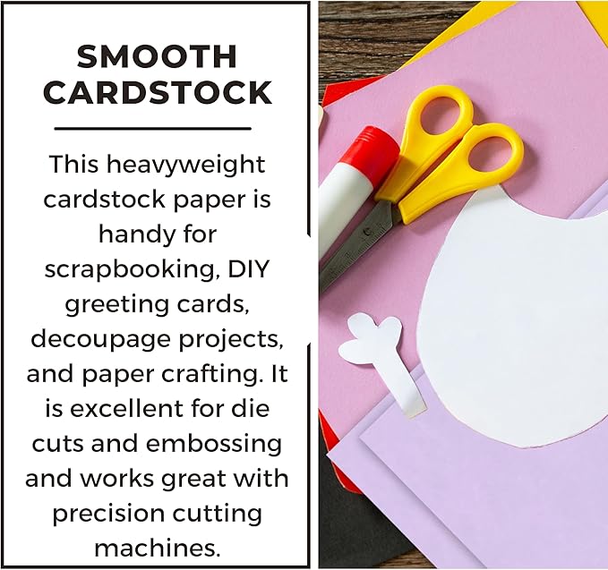 PA Paper Accents Cardstock Pack 12" x 12" Lavender, Smooth, 65lb colored cardstock paper for card making, scrapbooking, printing, quilling and crafts, 25 pieces