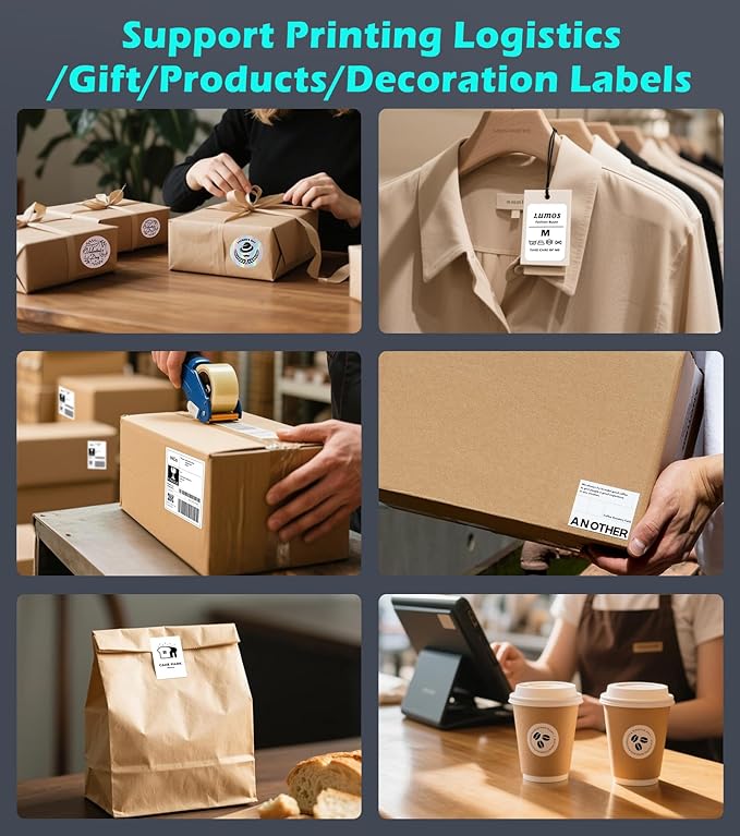 ORGBRO Bluetooth Thermal Shipping Label Printer, Z1-Plus Wireless 4X6 Shipping Label Printer for Small Business Office or Home Support iPhone Android Windows macOS Chrome Amazon Shopify USPS