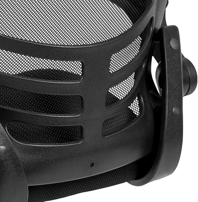 Flash Furniture Kelista Black Mesh Sled Base Side Reception Chair with Flip-Up Arms