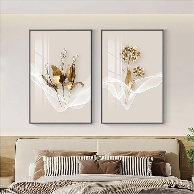 Wall Art for Office Framed Decorative Oil Painting Set Posters for Room Decorative Modern Artwork Ready to Hang 2 Pieces,G,23.6 * 15.7in