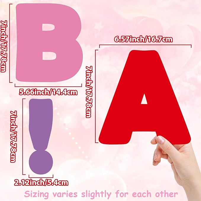 150 PCS Large 7" Font Valentines Bulletin Board Letters and Punctuation Cutouts Set, Valentine's Day Pink Red Letters Bulletin Board Decoration for School Classroom Alphabet Poster Wall Decor